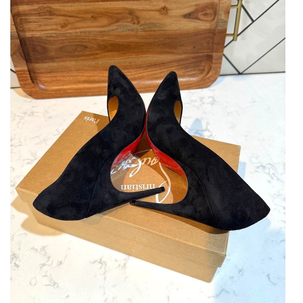 Christian Louboutin Alminette black suede 100MM pointed-toe pump size 38W2 - Picture 11 of 15